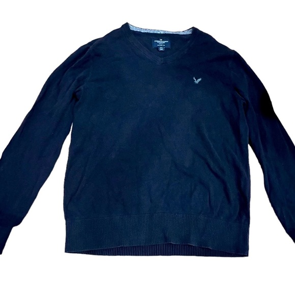 American Eagle Outfitters Other - 𝅺MEN’S American Eagle Classic Fit Navy V-Neck Logo Sweater - Small